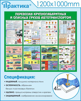 С45 Стенд перевозка крупногабаритных и опасных грузов автотранспортом (1200х1000 мм, прямая печать) - Стенды - Стенды по безопасности дорожного движения - Магазин охраны труда и техники безопасности stroiplakat.ru